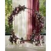 imageLings Moment 410quot Tall FreeStanding Wedding Aisle Artificial Flowers for Ceremony Decor 2PCS White Walkway Floral Chair Markers Faux Rose Altar Arch Arrangement Spring Decorations OutdoorPrpldeep Plum