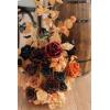 imageLings Moment 410quot Tall FreeStanding Wedding Aisle Artificial Flowers for Ceremony Decor 2PCS White Walkway Floral Chair Markers Faux Rose Altar Arch Arrangement Spring Decorations OutdoorOrblack  Pumpkin Orange