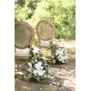 imageLings Moment 410quot Tall FreeStanding Wedding Aisle Artificial Flowers for Ceremony Decor 2PCS White Walkway Floral Chair Markers Faux Rose Altar Arch Arrangement Spring Decorations OutdoorWhtwhite  Sage