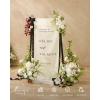 imageLings Moment 410quot Tall FreeStanding Wedding Aisle Artificial Flowers for Ceremony Decor 2PCS White Walkway Floral Chair Markers Faux Rose Altar Arch Arrangement Spring Decorations OutdoorWhtwhite  Lily  Olive