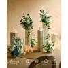 imageLings Moment 410quot Tall FreeStanding Wedding Aisle Artificial Flowers for Ceremony Decor 2PCS White Walkway Floral Chair Markers Faux Rose Altar Arch Arrangement Spring Decorations OutdoorBludusty Blue  Navy
