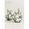 imageLings Moment 410quot Tall FreeStanding Wedding Aisle Artificial Flowers for Ceremony Decor 2PCS White Walkway Floral Chair Markers Faux Rose Altar Arch Arrangement Spring Decorations OutdoorWhtwhite  Sage