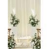imageLings Moment 410quot Tall FreeStanding Wedding Aisle Artificial Flowers for Ceremony Decor 2PCS White Walkway Floral Chair Markers Faux Rose Altar Arch Arrangement Spring Decorations OutdoorWhtwhite  Sage
