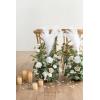 imageLings Moment 410quot Tall FreeStanding Wedding Aisle Artificial Flowers for Ceremony Decor 2PCS White Walkway Floral Chair Markers Faux Rose Altar Arch Arrangement Spring Decorations OutdoorWhtwhite  Sage