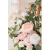 imageLings Moment 410quot Tall FreeStanding Wedding Aisle Artificial Flowers for Ceremony Decor 2PCS White Walkway Floral Chair Markers Faux Rose Altar Arch Arrangement Spring Decorations OutdoorPkblush  Cream