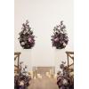 imageLings Moment 410quot Tall FreeStanding Wedding Aisle Artificial Flowers for Ceremony Decor 2PCS White Walkway Floral Chair Markers Faux Rose Altar Arch Arrangement Spring Decorations OutdoorPrpldeep Plum