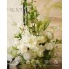 imageLings Moment 410quot Tall FreeStanding Wedding Aisle Artificial Flowers for Ceremony Decor 2PCS White Walkway Floral Chair Markers Faux Rose Altar Arch Arrangement Spring Decorations OutdoorWhtwhite  Lily  Olive