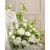 imageLings Moment 410quot Tall FreeStanding Wedding Aisle Artificial Flowers for Ceremony Decor 2PCS White Walkway Floral Chair Markers Faux Rose Altar Arch Arrangement Spring Decorations OutdoorWhtwhite  Lily  Olive