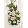 imageLings Moment 410quot Tall FreeStanding Wedding Aisle Artificial Flowers for Ceremony Decor 2PCS White Walkway Floral Chair Markers Faux Rose Altar Arch Arrangement Spring Decorations OutdoorRedchristmas Red  Sparkle