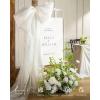 imageLings Moment 410quot Tall FreeStanding Wedding Aisle Artificial Flowers for Ceremony Decor 2PCS White Walkway Floral Chair Markers Faux Rose Altar Arch Arrangement Spring Decorations OutdoorWhtwhite  Lily  Olive