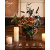 imageLings Moment 410quot Tall FreeStanding Wedding Aisle Artificial Flowers for Ceremony Decor 2PCS White Walkway Floral Chair Markers Faux Rose Altar Arch Arrangement Spring Decorations OutdoorOrdark Teal  Burnt Orange
