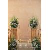imageLings Moment 410quot Tall FreeStanding Wedding Aisle Artificial Flowers for Ceremony Decor 2PCS White Walkway Floral Chair Markers Faux Rose Altar Arch Arrangement Spring Decorations OutdoorPrplsage Purple