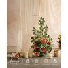 imageLings Moment 410quot Tall FreeStanding Wedding Aisle Artificial Flowers for Ceremony Decor 2PCS White Walkway Floral Chair Markers Faux Rose Altar Arch Arrangement Spring Decorations OutdoorOrterracotta  Orange