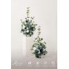 imageLings Moment 410quot Tall FreeStanding Wedding Aisle Artificial Flowers for Ceremony Decor 2PCS White Walkway Floral Chair Markers Faux Rose Altar Arch Arrangement Spring Decorations OutdoorBludusty Blue  Navy