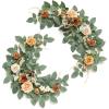 imageLings moment 2Pack 2ft Dusty Rose Artificial Flower Garland Lantern Flower Centerpieces Wedding Aisle Decor Chair Flowers Arch Floral for Signs DIY Table Wall Window Cake DecorationBrnburnt Orange  Peach