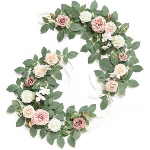 imageLings moment 2Pack 2ft Dusty Rose Artificial Flower Garland Lantern Flower Centerpieces Wedding Aisle Decor Chair Flowers Arch Floral for Signs DIY Table Wall Window Cake DecorationPkdusty Rose  Pink