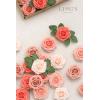 imageLings Moment Artificial Flowers 25Pcs Mauve Plum Roses Decor wStems3quot Real Touch DIY Foam Floral for Wedding BouquetCenterpieces Outdoors Party Backdrop RoomTable and GardenPot DecorationsPk Coral  Peach Pearl
