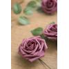 imageLings Moment Artificial Flowers 25Pcs Mauve Plum Roses Decor wStems3quot Real Touch DIY Foam Floral for Wedding BouquetCenterpieces Outdoors Party Backdrop RoomTable and GardenPot DecorationsPk Mauve