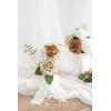 imageLings Moment Artificial Flowers 25Pcs Mauve Plum Roses Decor wStems3quot Real Touch DIY Foam Floral for Wedding BouquetCenterpieces Outdoors Party Backdrop RoomTable and GardenPot DecorationsWht Gold  White