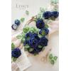 imageLings Moment Artificial Flowers 25Pcs Mauve Plum Roses Decor wStems3quot Real Touch DIY Foam Floral for Wedding BouquetCenterpieces Outdoors Party Backdrop RoomTable and GardenPot DecorationsBlu Navy Blue