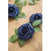 imageLings Moment Artificial Flowers 25Pcs Mauve Plum Roses Decor wStems3quot Real Touch DIY Foam Floral for Wedding BouquetCenterpieces Outdoors Party Backdrop RoomTable and GardenPot DecorationsBlu Navy Blue