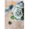 imageLings Moment Artificial Flowers 25Pcs Mauve Plum Roses Decor wStems3quot Real Touch DIY Foam Floral for Wedding BouquetCenterpieces Outdoors Party Backdrop RoomTable and GardenPot DecorationsBlu Dutch Blue  Dusty Blue