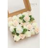 imageLings Moment Artificial Flowers 25Pcs Mauve Plum Roses Decor wStems3quot Real Touch DIY Foam Floral for Wedding BouquetCenterpieces Outdoors Party Backdrop RoomTable and GardenPot DecorationsWht Ivory Cream Heirloom