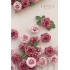 imageLings Moment Artificial Flowers 25Pcs Mauve Plum Roses Decor wStems3quot Real Touch DIY Foam Floral for Wedding BouquetCenterpieces Outdoors Party Backdrop RoomTable and GardenPot DecorationsPk Cinnamon Rose  Shabby Pink