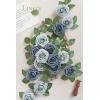 imageLings Moment Artificial Flowers 25Pcs Mauve Plum Roses Decor wStems3quot Real Touch DIY Foam Floral for Wedding BouquetCenterpieces Outdoors Party Backdrop RoomTable and GardenPot DecorationsBlu Dutch Blue  Dusty Blue