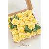 imageLings Moment Artificial Flowers 25Pcs Mauve Plum Roses Decor wStems3quot Real Touch DIY Foam Floral for Wedding BouquetCenterpieces Outdoors Party Backdrop RoomTable and GardenPot DecorationsYl French Yellow