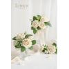 imageLings Moment Artificial Flowers 25Pcs Mauve Plum Roses Decor wStems3quot Real Touch DIY Foam Floral for Wedding BouquetCenterpieces Outdoors Party Backdrop RoomTable and GardenPot DecorationsWht Tawny Beige