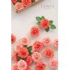 imageLings Moment Artificial Flowers 25Pcs Mauve Plum Roses Decor wStems3quot Real Touch DIY Foam Floral for Wedding BouquetCenterpieces Outdoors Party Backdrop RoomTable and GardenPot DecorationsPk Coral  Peach Pearl