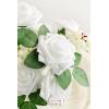 imageLings Moment Artificial Flowers 25Pcs Mauve Plum Roses Decor wStems3quot Real Touch DIY Foam Floral for Wedding BouquetCenterpieces Outdoors Party Backdrop RoomTable and GardenPot DecorationsWht Glowing White