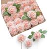 imageLings Moment Artificial Flowers 25Pcs Mauve Plum Roses Decor wStems3quot Real Touch DIY Foam Floral for Wedding BouquetCenterpieces Outdoors Party Backdrop RoomTable and GardenPot DecorationsPk Blush