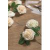 imageLings Moment Artificial Flowers 25Pcs Mauve Plum Roses Decor wStems3quot Real Touch DIY Foam Floral for Wedding BouquetCenterpieces Outdoors Party Backdrop RoomTable and GardenPot DecorationsWht Ivory Cream Heirloom