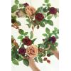 imageLings Moment Artificial Flowers 25Pcs Mauve Plum Roses Decor wStems3quot Real Touch DIY Foam Floral for Wedding BouquetCenterpieces Outdoors Party Backdrop RoomTable and GardenPot DecorationsOr Amber