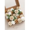 imageLings Moment Artificial Flowers 25Pcs Mauve Plum Roses Decor wStems3quot Real Touch DIY Foam Floral for Wedding BouquetCenterpieces Outdoors Party Backdrop RoomTable and GardenPot DecorationsWht Gold  White