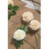 imageLings Moment Artificial Flowers 25Pcs Mauve Plum Roses Decor wStems3quot Real Touch DIY Foam Floral for Wedding BouquetCenterpieces Outdoors Party Backdrop RoomTable and GardenPot DecorationsWht Ivory Cream Heirloom