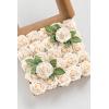 imageLings Moment Artificial Flowers 25Pcs Mauve Plum Roses Decor wStems3quot Real Touch DIY Foam Floral for Wedding BouquetCenterpieces Outdoors Party Backdrop RoomTable and GardenPot DecorationsWht Glowing Cream