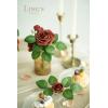 imageLings Moment Artificial Flowers 25Pcs Mauve Plum Roses Decor wStems3quot Real Touch DIY Foam Floral for Wedding BouquetCenterpieces Outdoors Party Backdrop RoomTable and GardenPot DecorationsOr Amber
