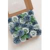 imageLings Moment Artificial Flowers 25Pcs Mauve Plum Roses Decor wStems3quot Real Touch DIY Foam Floral for Wedding BouquetCenterpieces Outdoors Party Backdrop RoomTable and GardenPot DecorationsBlu Dutch Blue  Dusty Blue