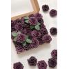 imageLings Moment Artificial Flowers 25Pcs Mauve Plum Roses Decor wStems3quot Real Touch DIY Foam Floral for Wedding BouquetCenterpieces Outdoors Party Backdrop RoomTable and GardenPot DecorationsPurmauve Plum Lily