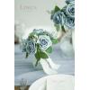 imageLings Moment Artificial Flowers 25Pcs Mauve Plum Roses Decor wStems3quot Real Touch DIY Foam Floral for Wedding BouquetCenterpieces Outdoors Party Backdrop RoomTable and GardenPot DecorationsBlu Dusty Blue