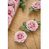 imageLings Moment Artificial Flowers 25Pcs Mauve Plum Roses Decor wStems3quot Real Touch DIY Foam Floral for Wedding BouquetCenterpieces Outdoors Party Backdrop RoomTable and GardenPot DecorationsPk Shabby Blush