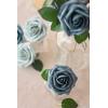 imageLings Moment Artificial Flowers 25Pcs Mauve Plum Roses Decor wStems3quot Real Touch DIY Foam Floral for Wedding BouquetCenterpieces Outdoors Party Backdrop RoomTable and GardenPot DecorationsBlu Dutch Blue  Dusty Blue