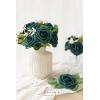 imageLings Moment Artificial Flowers 25Pcs Mauve Plum Roses Decor wStems3quot Real Touch DIY Foam Floral for Wedding BouquetCenterpieces Outdoors Party Backdrop RoomTable and GardenPot DecorationsGn Peacock Green