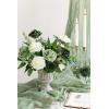 imageLings Moment Artificial Flowers 25Pcs Mauve Plum Roses Decor wStems3quot Real Touch DIY Foam Floral for Wedding BouquetCenterpieces Outdoors Party Backdrop RoomTable and GardenPot DecorationsGn Emerald  Sage Green