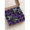 imageLings Moment Artificial Flowers 25Pcs Mauve Plum Roses Decor wStems3quot Real Touch DIY Foam Floral for Wedding BouquetCenterpieces Outdoors Party Backdrop RoomTable and GardenPot DecorationsPr Purple