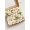 imageLings Moment Artificial Flowers 25Pcs Mauve Plum Roses Decor wStems3quot Real Touch DIY Foam Floral for Wedding BouquetCenterpieces Outdoors Party Backdrop RoomTable and GardenPot DecorationsWht Tawny Beige