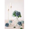 imageLings Moment Artificial Flowers 25Pcs Mauve Plum Roses Decor wStems3quot Real Touch DIY Foam Floral for Wedding BouquetCenterpieces Outdoors Party Backdrop RoomTable and GardenPot DecorationsBlu Dutch Blue  Dusty Blue